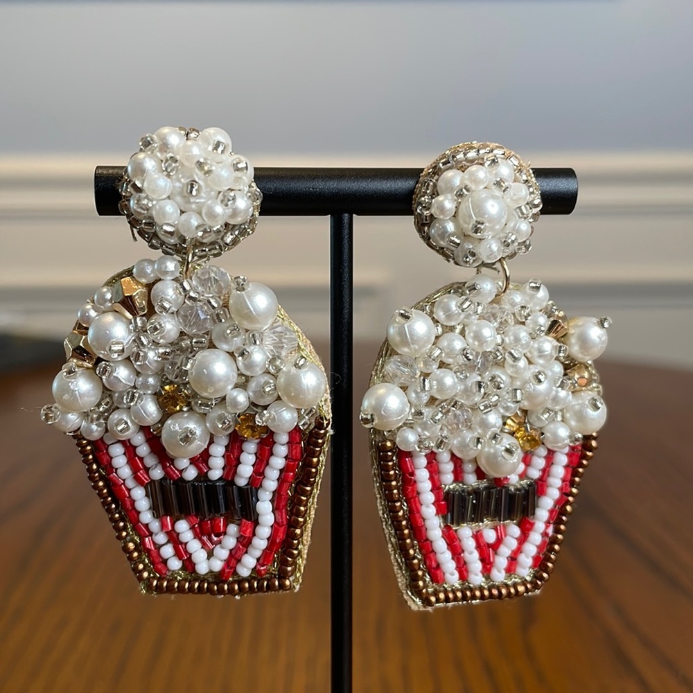 Popcorn 🍿 Beaded Earrings
